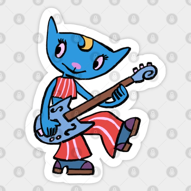 I draw katy kat with her guitar / um jammer lammy Sticker by mudwizard